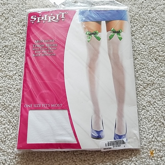 Mustache thigh high tights - Picture 1 of 1